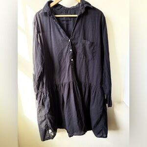 GRAYSON Changemaker Shirt‎ Dress Black Baggy Oversized Pockets Cotton Preppy XL